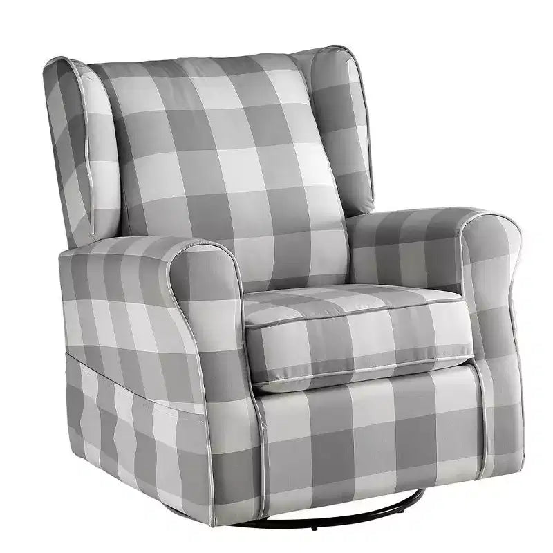 Acme Furniture Patli 35" Accent Chairs Gray Fabric: Flannel Upholstery, Swivel Base, Wood & Metal Frame