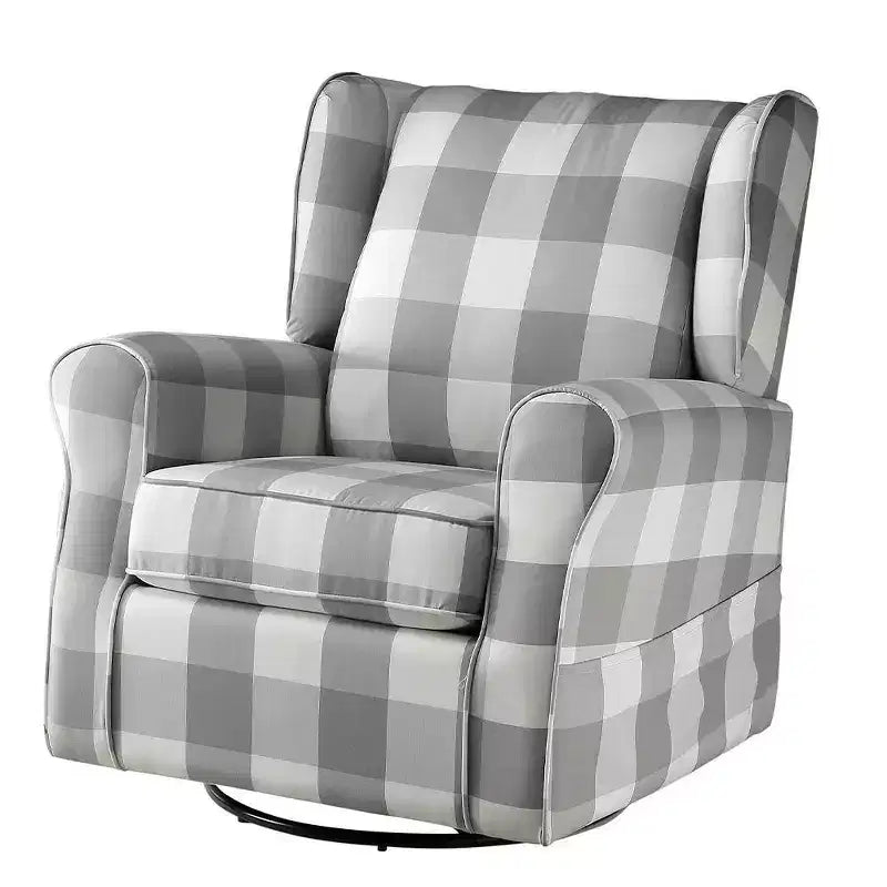Poltrone d'accento Acme Furniture Patli 35", tessuto grigio: Rivestimento in flanella, base girevole, struttura in legno e metallo
