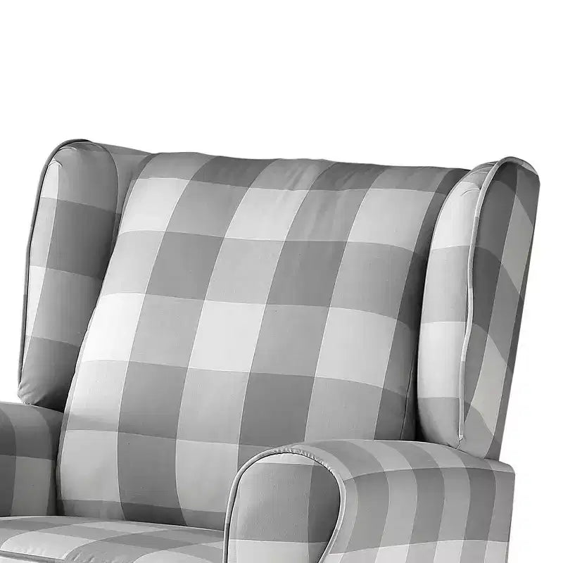 Poltrone d'accento Acme Furniture Patli 35", tessuto grigio: Rivestimento in flanella, base girevole, struttura in legno e metallo