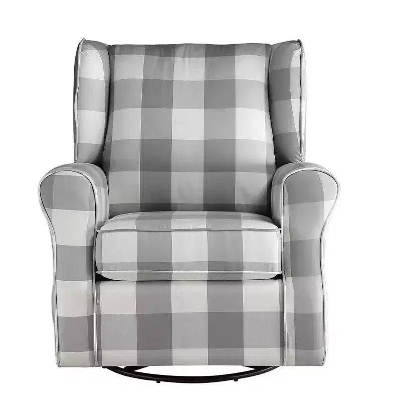 Poltrone d'accento Acme Furniture Patli 35", tessuto grigio: Rivestimento in flanella, base girevole, struttura in legno e metallo