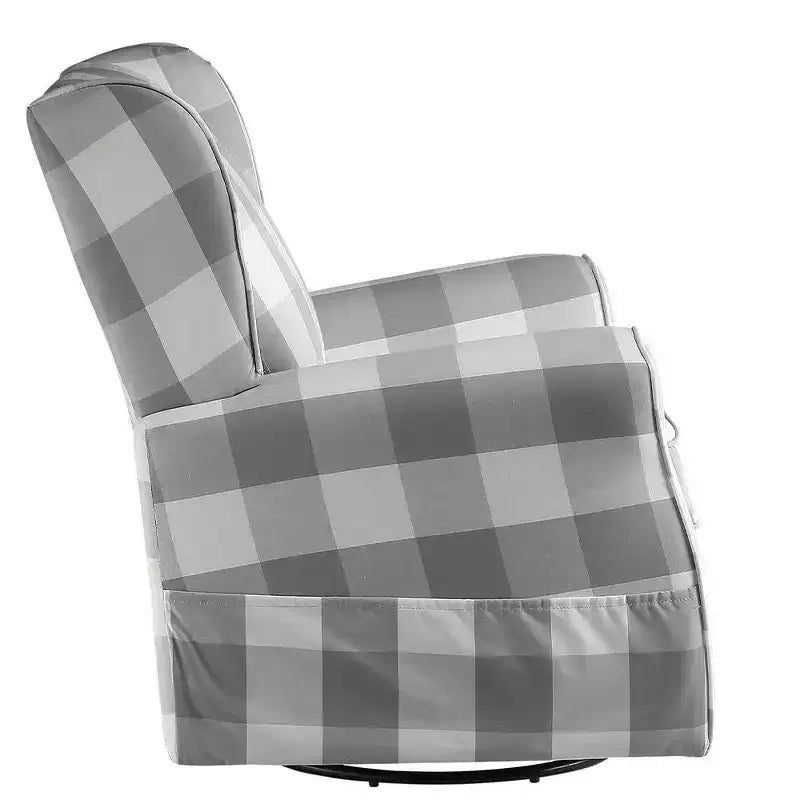 Poltrone d'accento Acme Furniture Patli 35", tessuto grigio: Rivestimento in flanella, base girevole, struttura in legno e metallo