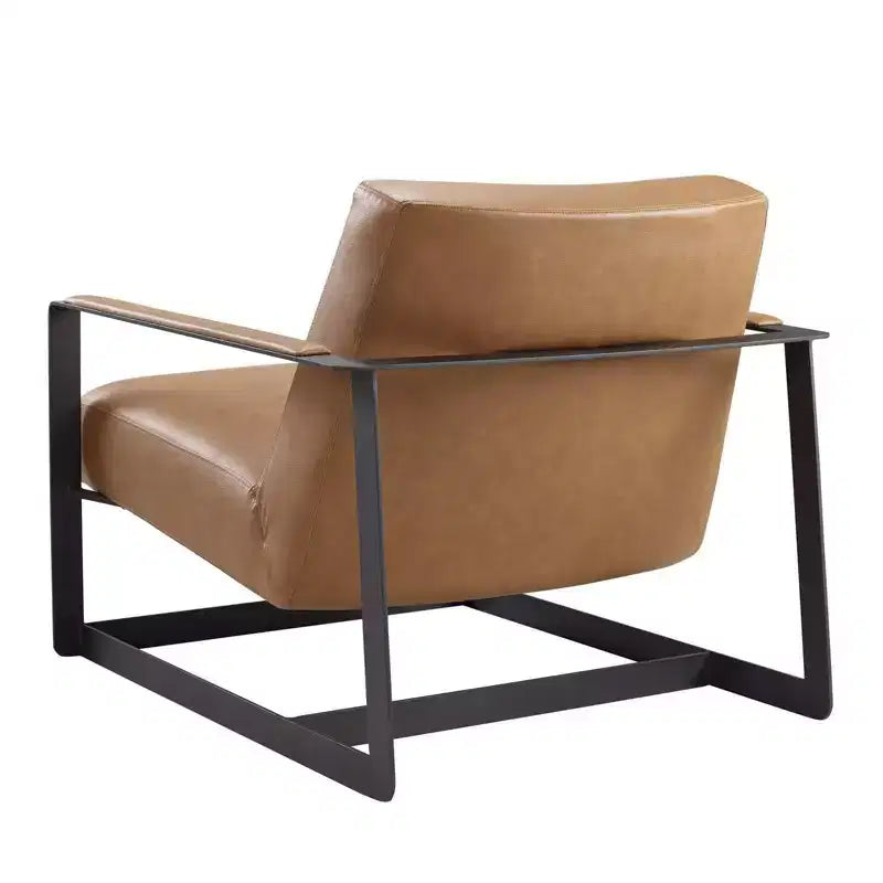 Poltrona moderna in similpelle marrone chiaro – Poltrona singola, per 1 persona