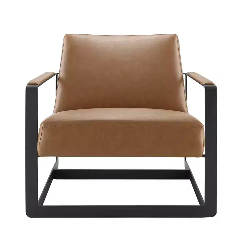 Poltrona moderna in similpelle marrone chiaro – Poltrona singola, per 1 persona