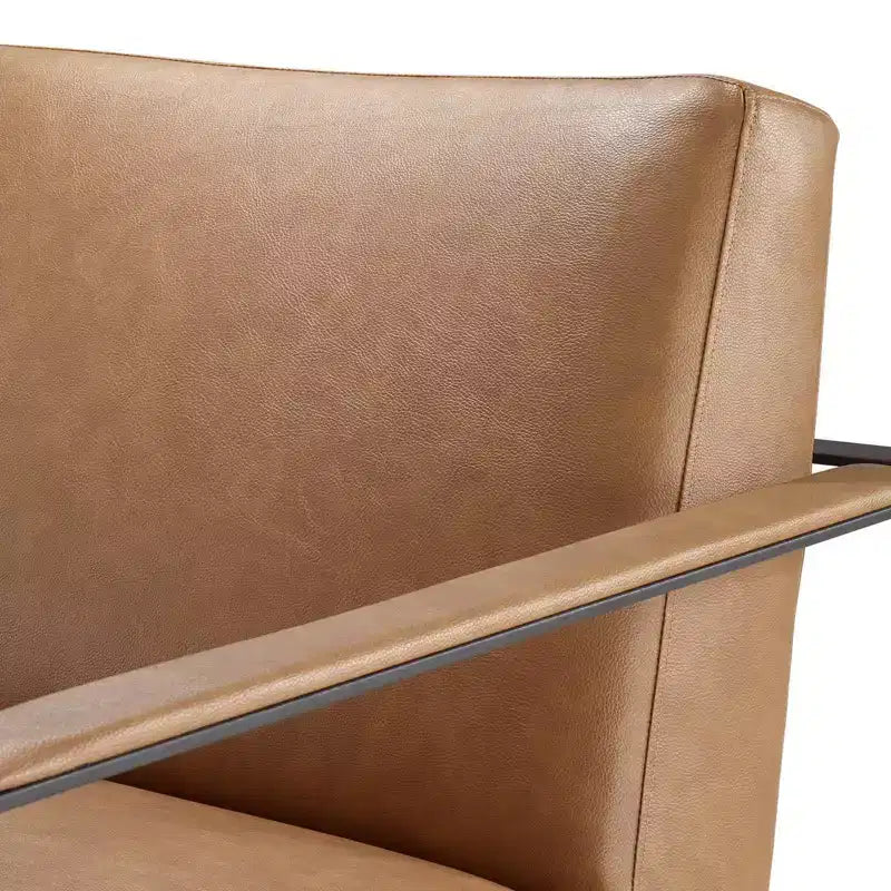 Poltrona moderna in similpelle marrone chiaro – Poltrona singola, per 1 persona