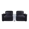 Misezon 86" Power Recliner Sofas Black Top Grain Leather and Aluminum - Acme Furniture