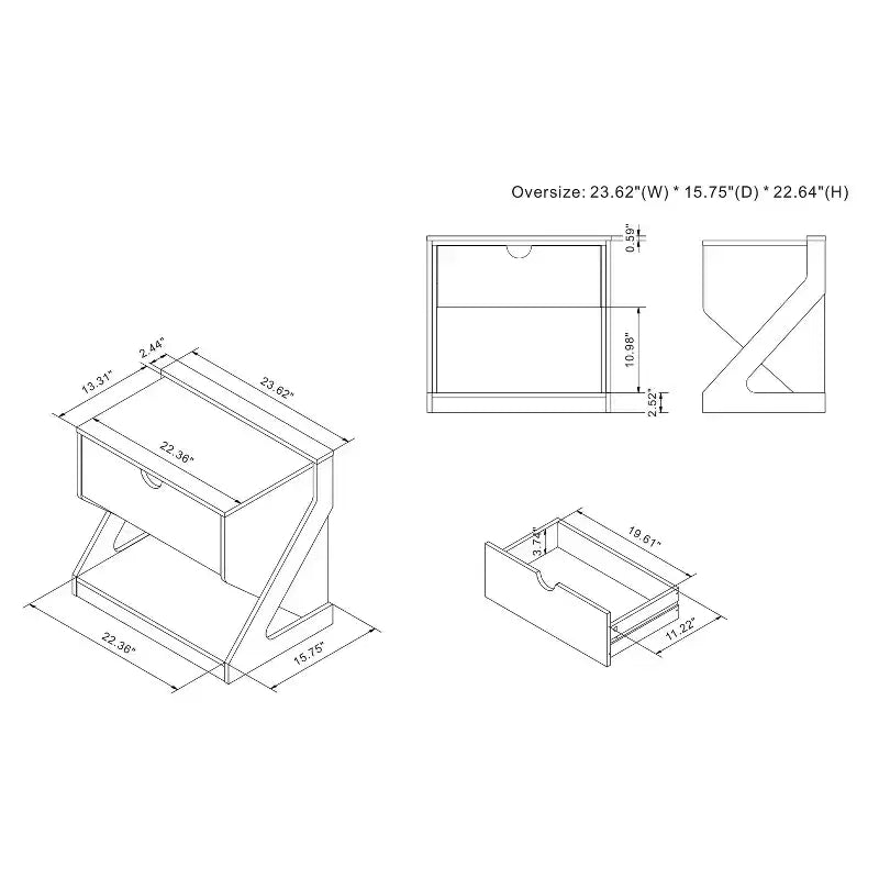 Comodino Galahad moderno in similmarmo bianco con cassetto - miBasics: Struttura in MDF, Ripiano a giorno, Finitura liscia, Capacità 22,6 kg