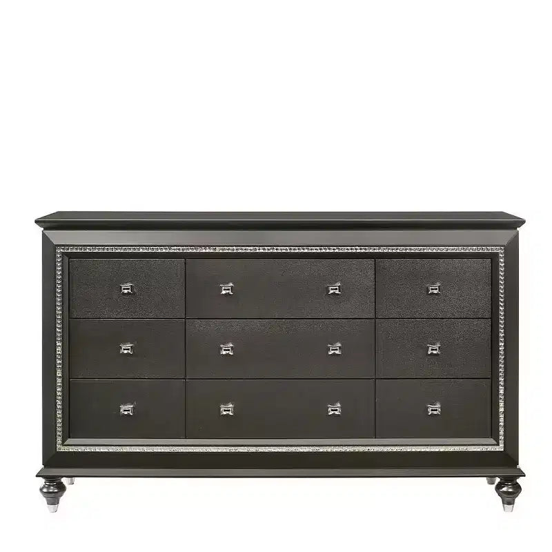 Cassettiera a 9 cassetti Acme Furniture Kaitlyn finitura grigio metallizzato
