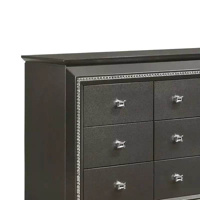 Cassettiera a 9 cassetti Acme Furniture Kaitlyn finitura grigio metallizzato
