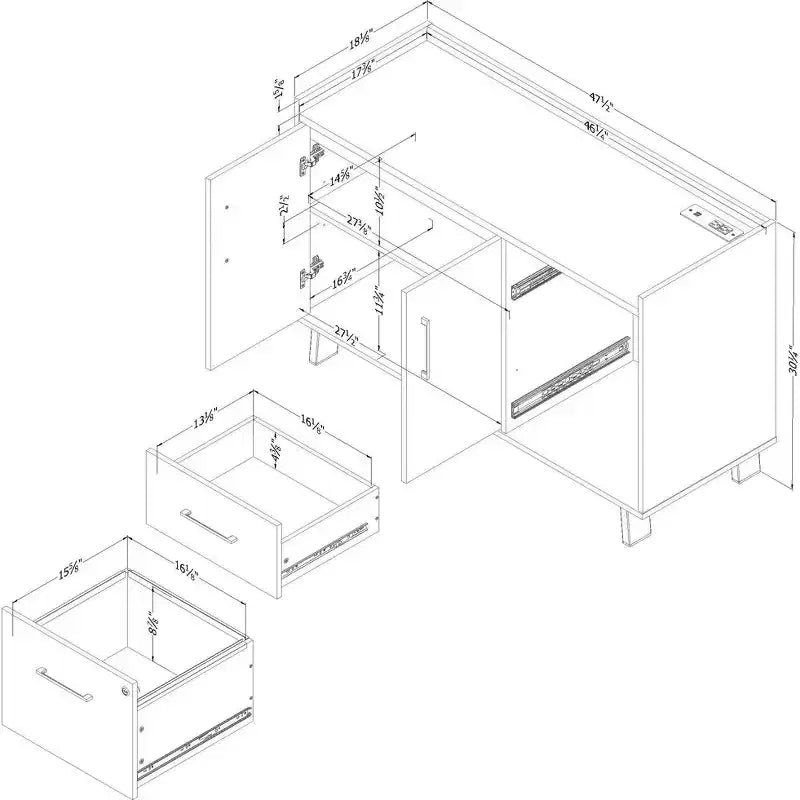 Cassettiera Doppia South Shore Nordik Oak