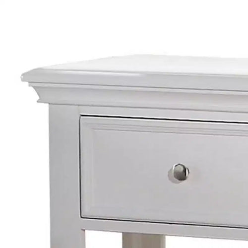 Comodino Lacey bianco da 22" - Acme Furniture: Elegante comodino con contenitore, nessun assemblaggio richiesto