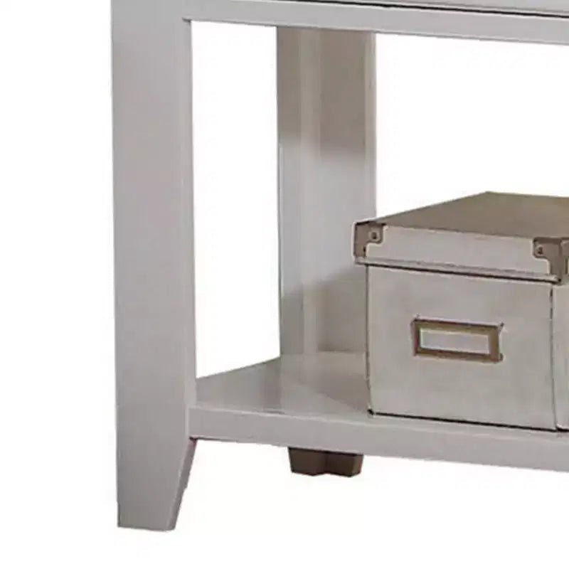 Comodino Lacey bianco da 22" - Acme Furniture: Elegante comodino con contenitore, nessun assemblaggio richiesto
