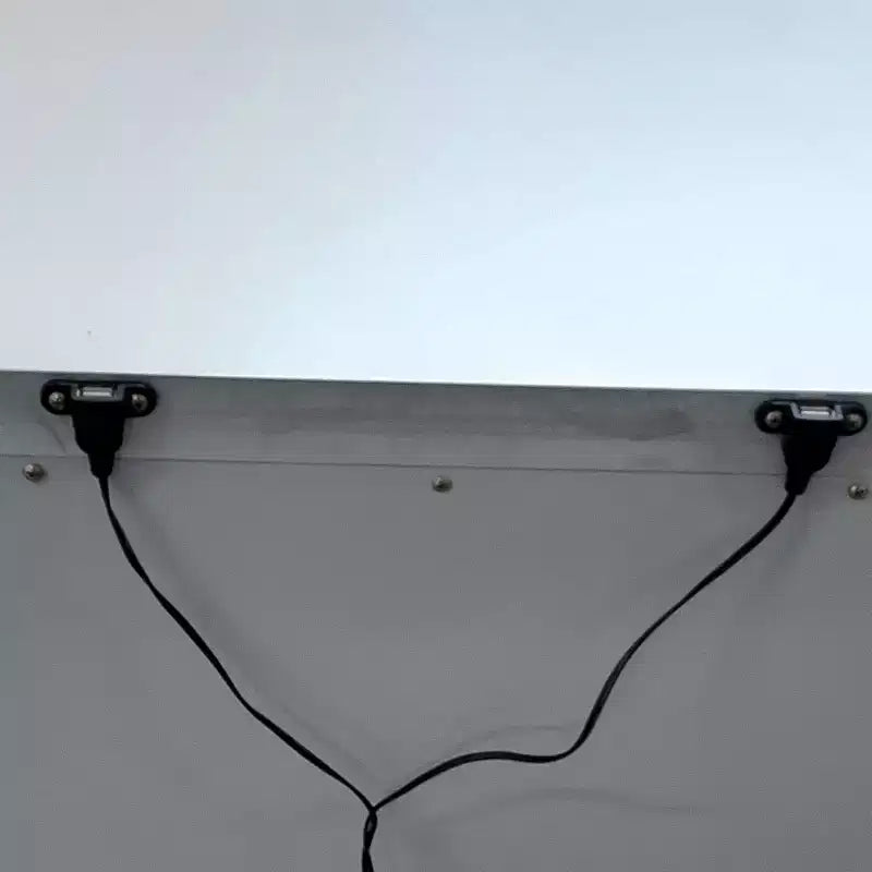 Comodino a 2 cassetti con porta USB, colore argento, stile glamour, 1 persona