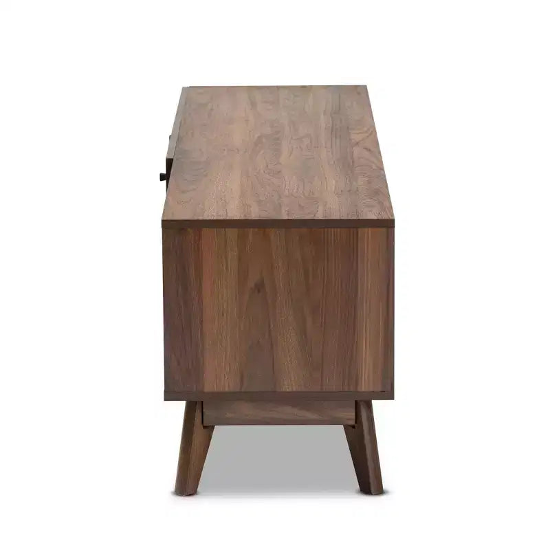 Mobile TV Hartman Wood per TV fino a 60" Marrone Noce - Baxton Studio: Mobile porta TV con cassetto contenitore
