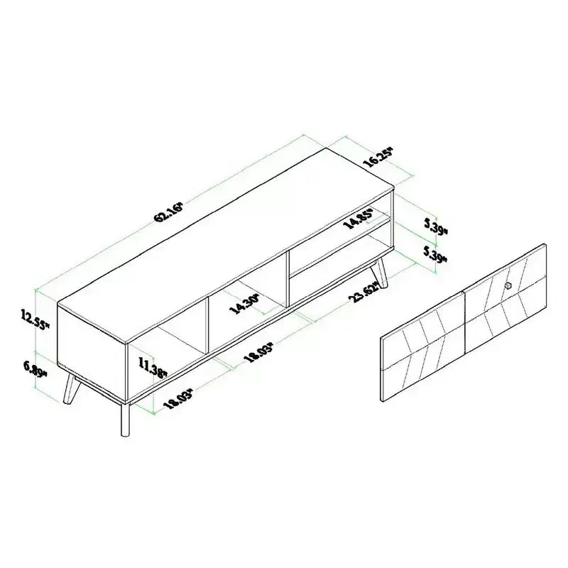 Mobile TV Hartman Wood per TV fino a 60" Marrone Noce - Baxton Studio: Mobile porta TV con cassetto contenitore