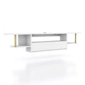 miBasics Kevis Modern Floating TV Stand for TVs up to 70" White: Wall Mounted Media Console with Storage