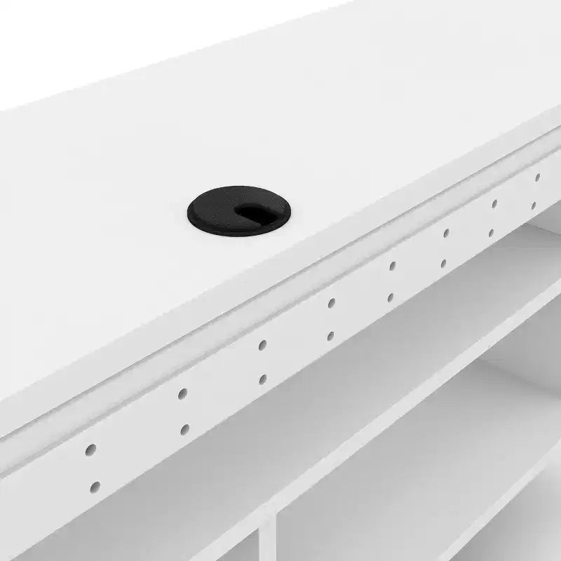 miBasics Kevis - Mobile TV moderno sospeso per TV fino a 70" bianco: Console multimediale a parete con vano contenitore