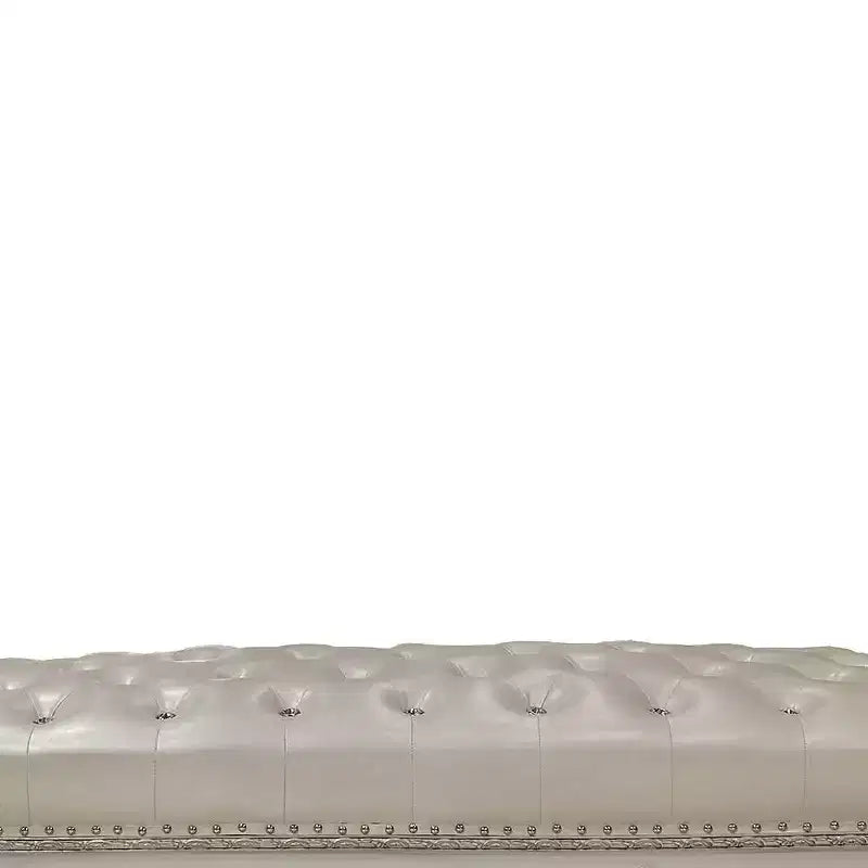 Divanetto e panchina 78.5" Dresden di Acme Furniture, in ecopelle e finitura bianco osso: Imbottiti, gambe in metallo, nessun montaggio richiesto