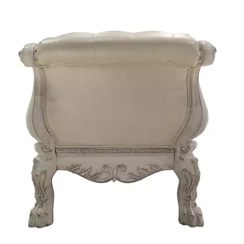 Divanetto e panchina 78.5" Dresden di Acme Furniture, in ecopelle e finitura bianco osso: Imbottiti, gambe in metallo, nessun montaggio richiesto