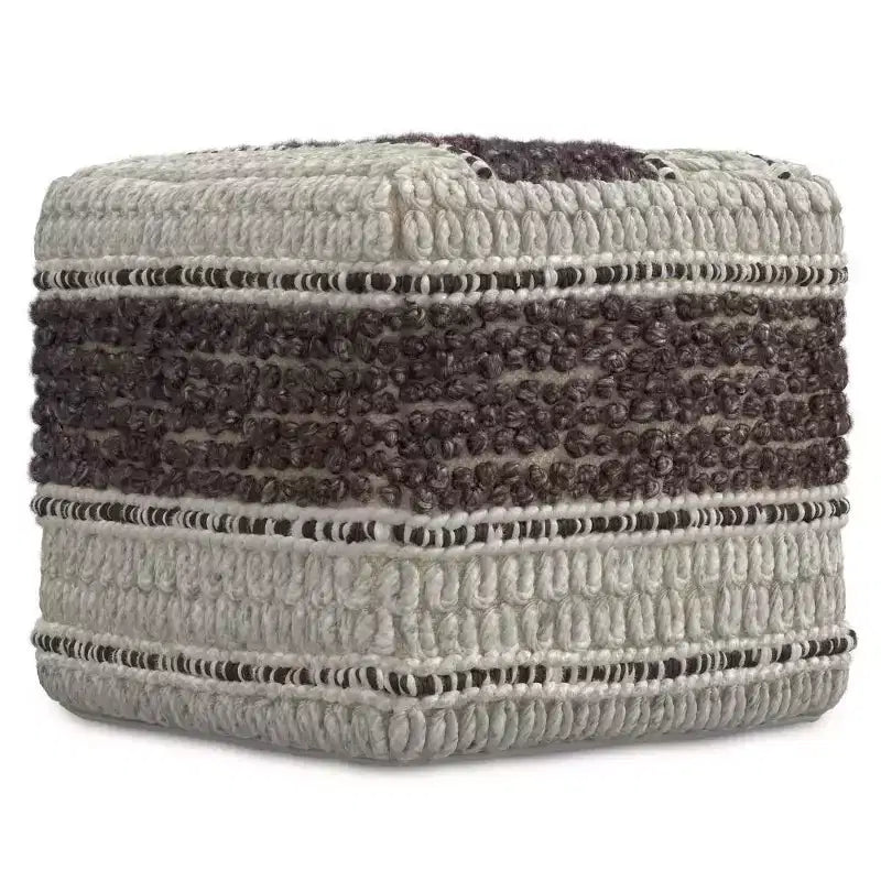 Pouf quadrato ottomano da 1 posto magenta e naturale