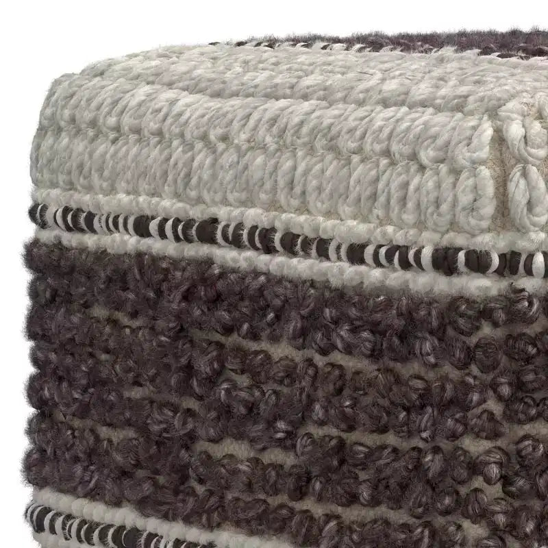 Pouf quadrato ottomano da 1 posto magenta e naturale