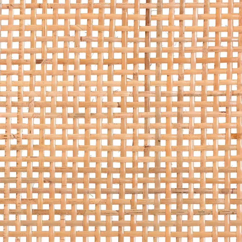 Panca lunga Abelia in rattan naturale e legno di mogano, marrone naturale - Baxton Studio