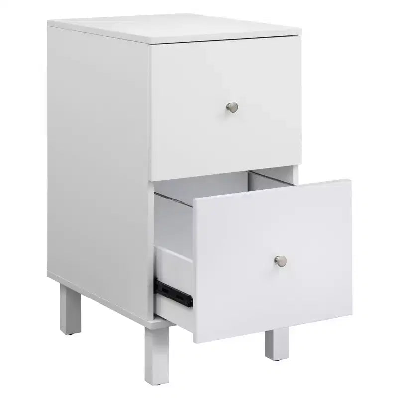 Classificatore bianco a 2 cassetti – Struttura in MDF e legno, formato Letter