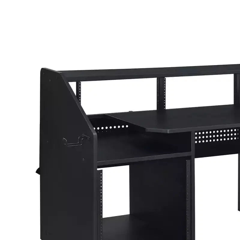 Scrivanie Annette da 71" Nere - Acme Furniture: Struttura Robusta in Metallo, Composito di Legno, Ripiano a Giorno