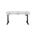 Modern Inlay Design Wood Console for TVs up to 40" Console White/Brown - Tate Collection - Martin Furniture