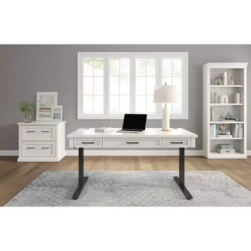 Consolle in legno con design intarsiato moderno per TV fino a 40" - Consolle bianco/marrone - Collezione Tate - Martin Furniture