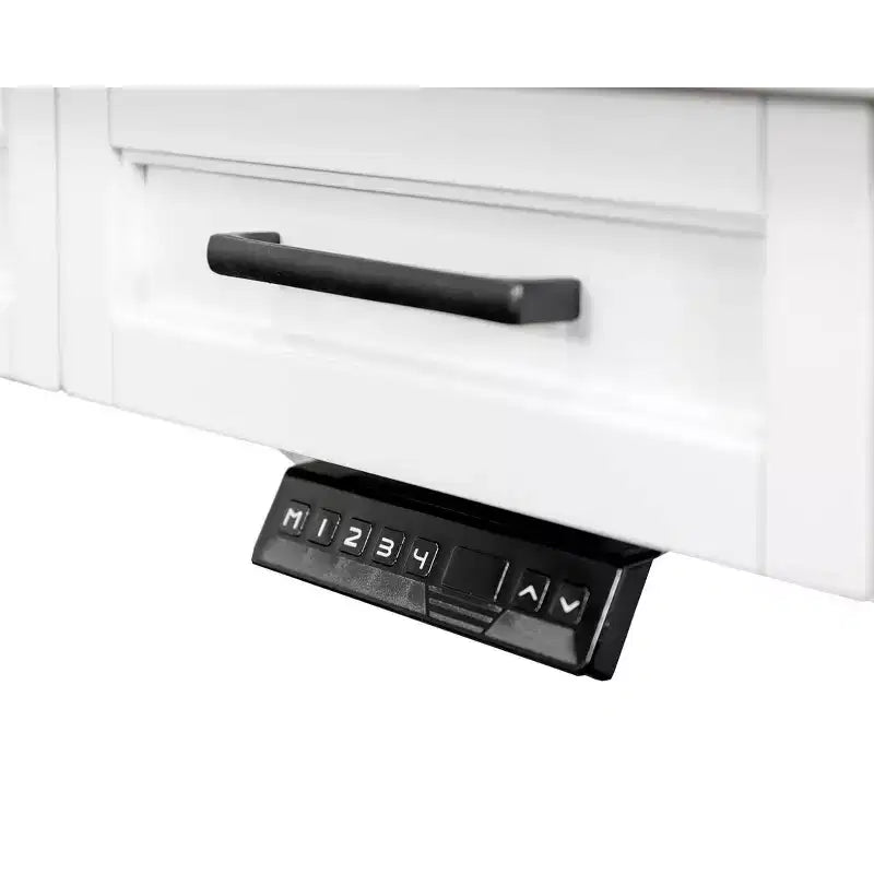 Consolle in legno con design intarsiato moderno per TV fino a 40" - Consolle bianco/marrone - Collezione Tate - Martin Furniture