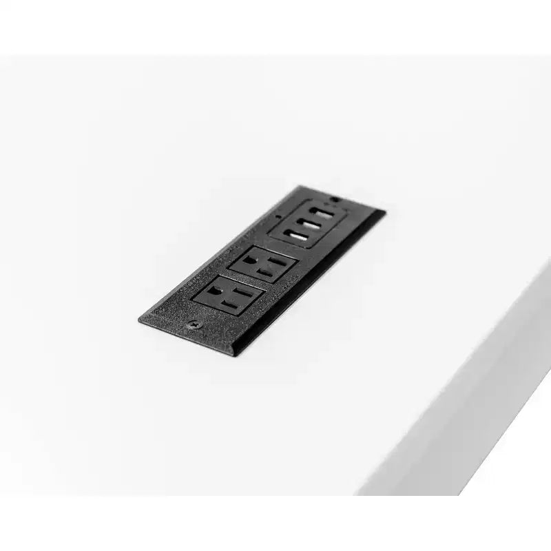 Consolle in legno con design intarsiato moderno per TV fino a 40" - Consolle bianco/marrone - Collezione Tate - Martin Furniture