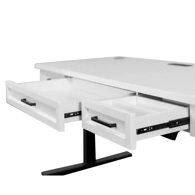 Consolle in legno con design intarsiato moderno per TV fino a 40" - Consolle bianco/marrone - Collezione Tate - Martin Furniture