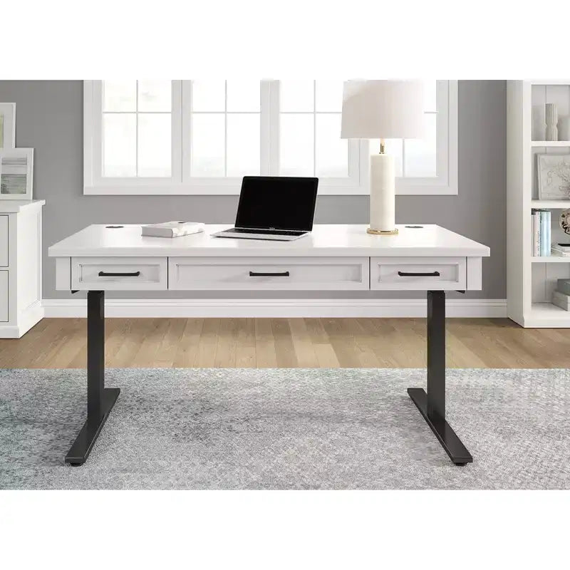 Consolle in legno con design intarsiato moderno per TV fino a 40" - Consolle bianco/marrone - Collezione Tate - Martin Furniture
