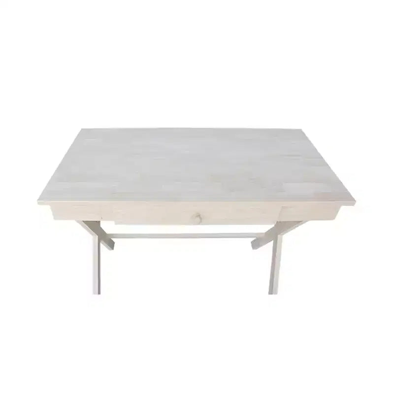 Scrivania a gambe incrociate non finita - International Concepts: Scrivania in legno di gomma con cassetto, telaio in legno massello