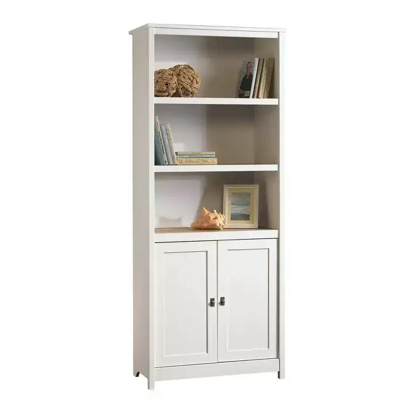 Libreria Morbida Bianca con Ante – 2 Ante, 3 Ripiani, 1 Persona