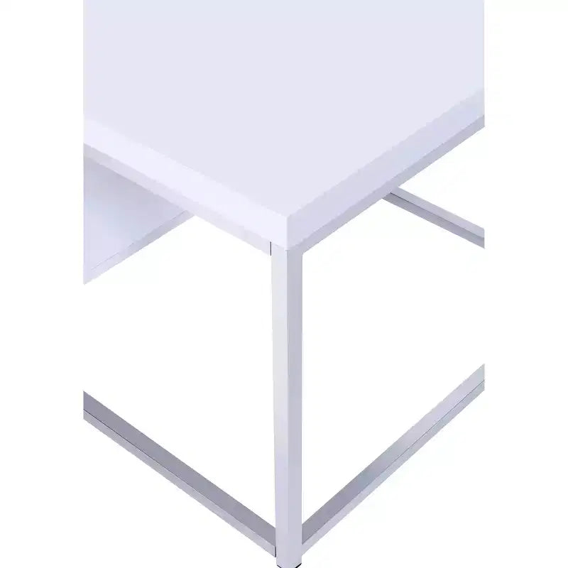 Tavolino Lucia Bianco/Cromo - Steve Silver Co.