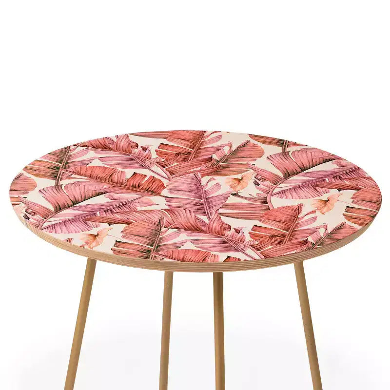 Tavolino rotondo rosa/oro, 1 posto