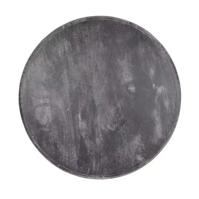 East at Main Tavolino rotondo da 37" nero: legno di mango invecchiato, base a piedistallo, capacità 200 libbre, stile contemporaneo