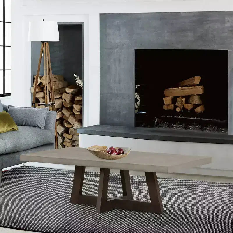 Tavolino da caffè rettangolare Elodie Cemento/Rovere Grigio Scuro - Armen Living