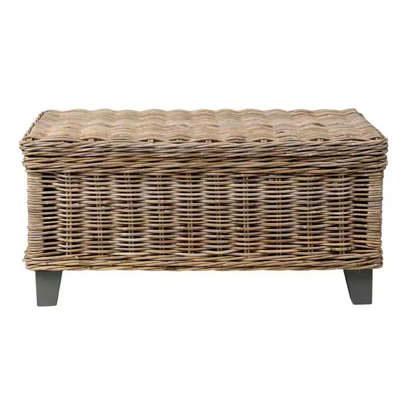 Tavolino da caffè in rattan e legno flottante East at Main Seascape 22": Intrecciato a mano, nessun assemblaggio richiesto, legno di mango