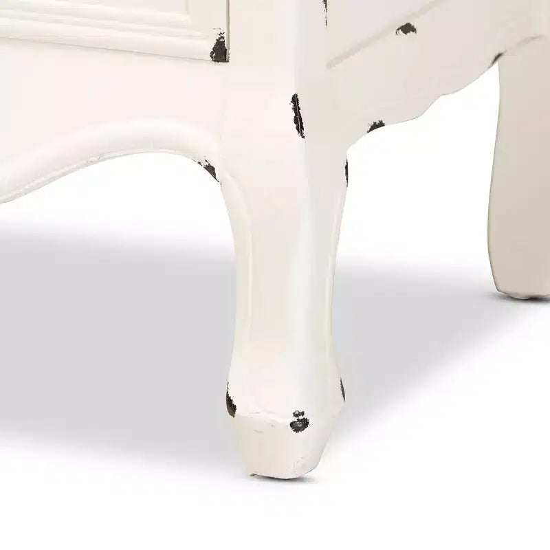 Cassettiera Levron in Legno Bicolore a 5 Cassetti Noce Marrone/Bianco - Baxton Studio
