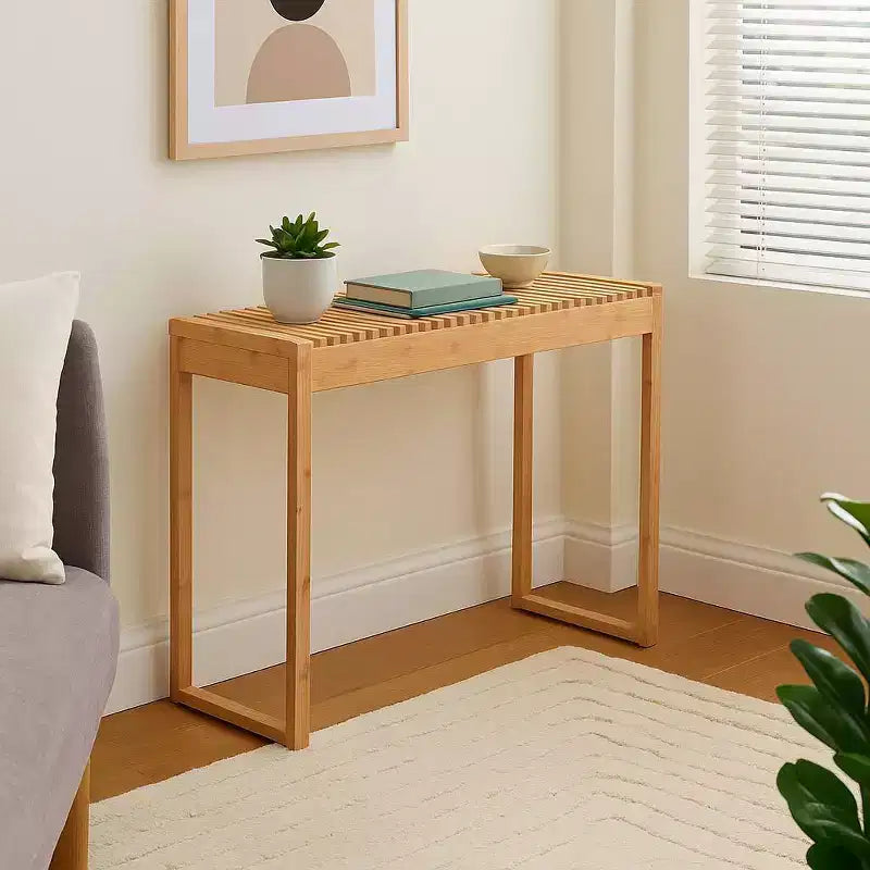 Consolle da ingresso Cambridge Bamboo Natural - Proman Products: Design elegante e sottile per piccoli spazi, facile da pulire