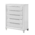 Acme Furniture 38.39" Tarian Decorative Storage Drawer Pearl White Finish: 5-Drawer Chest, Wood Composite, No Assembly Required