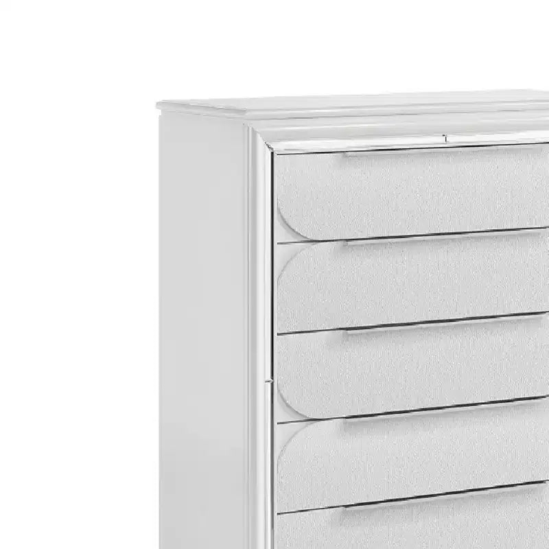 Acme Furniture 38.39" Tarian Cassettiera Decorativa Pearl White Finish: Cassettiera a 5 Cassetti, Composito di Legno, Nessun Montaggio Richiesto