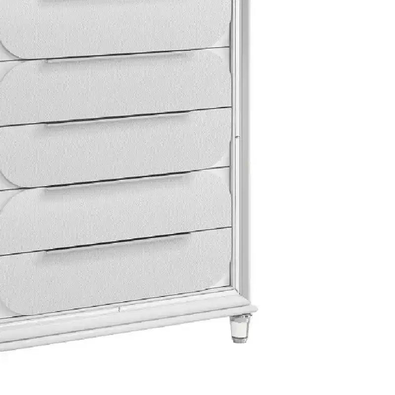 Acme Furniture 38.39" Tarian Cassettiera Decorativa Pearl White Finish: Cassettiera a 5 Cassetti, Composito di Legno, Nessun Montaggio Richiesto