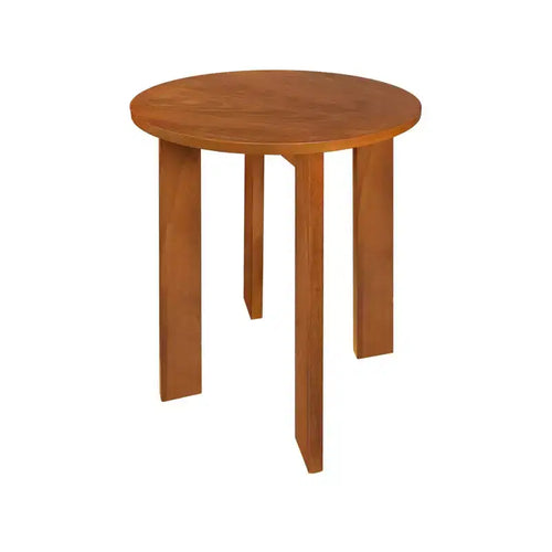 16" Round Side End Table with American Gum Wood Sweet Oak - Flora Home