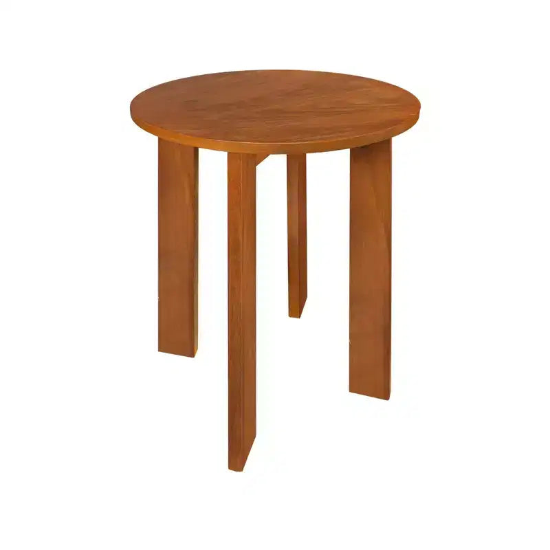 Tavolino rotondo 16" in legno di caucciù americano Sweet Oak - Flora Home