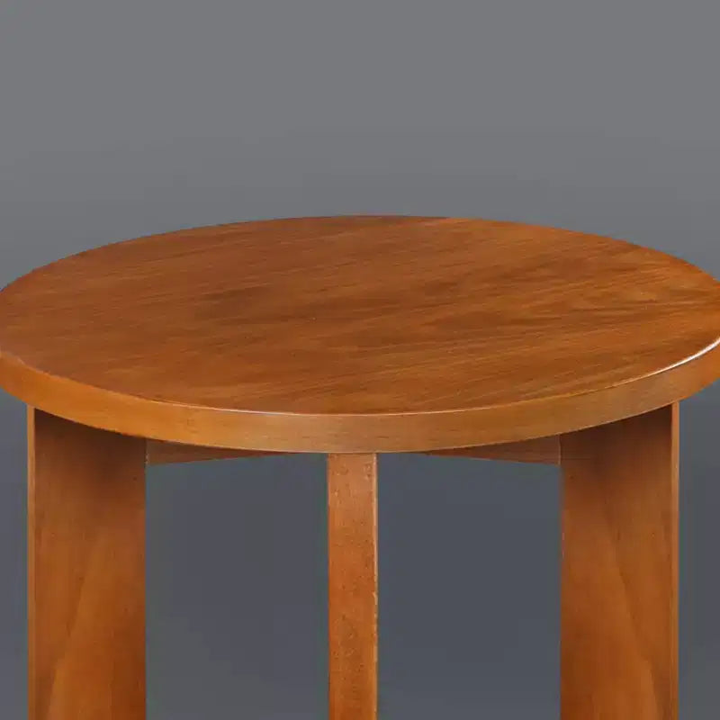Tavolino rotondo 16" in legno di caucciù americano Sweet Oak - Flora Home
