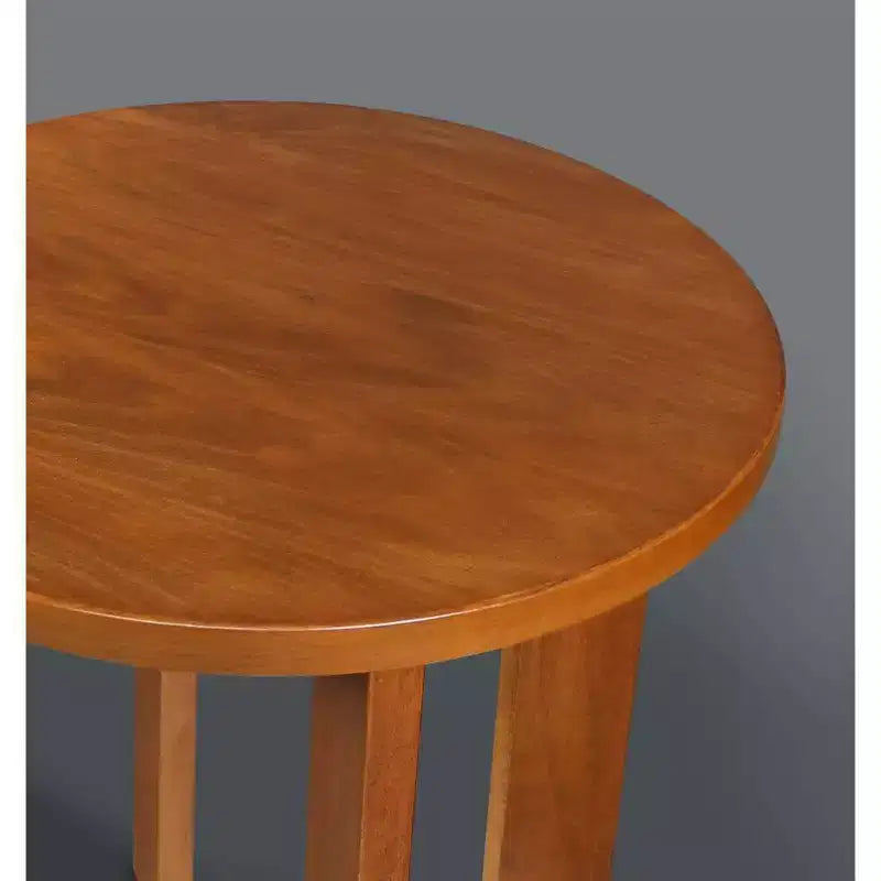 Tavolino rotondo 16" in legno di caucciù americano Sweet Oak - Flora Home