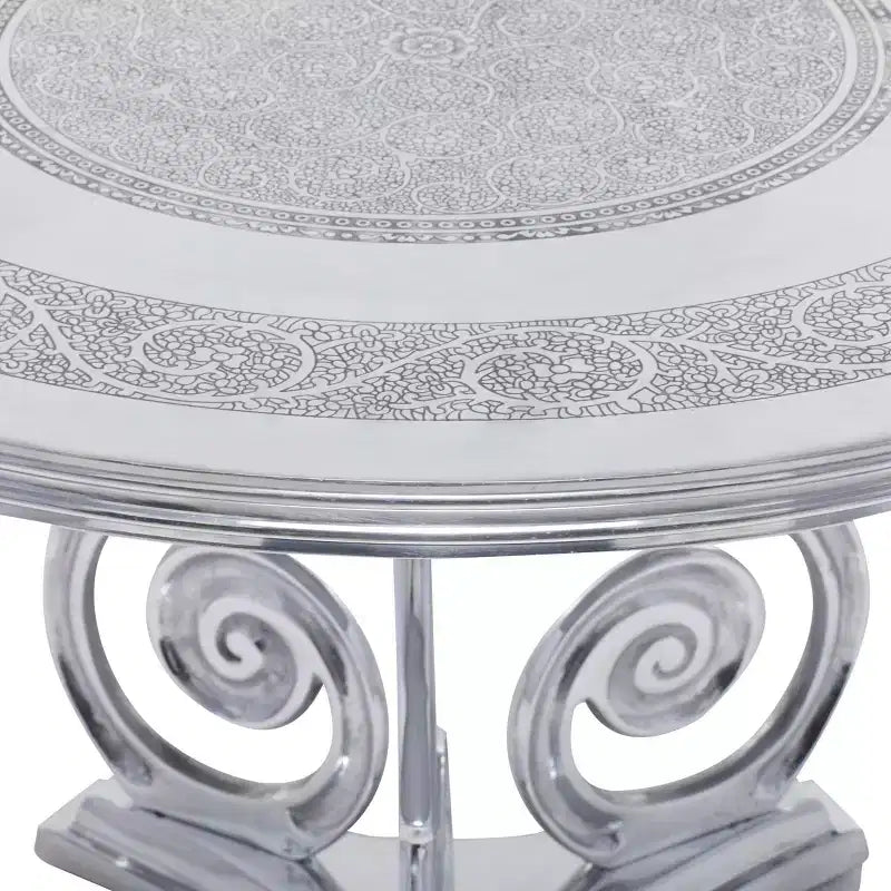 Tavolino tradizionale in alluminio Silver Fox - Olivia & May: Elegante per interni, nessun assemblaggio richiesto